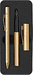 Подарунковий набір ручок Faber-Castell GRIP Gold Edition в металевому пеналі, кулька + перо, 201522, фото 4