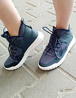 Кросівки черевики хайтопи легкі темно сині уніксекс