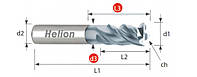Фреза кінцева твердосплавна чотирьохпера D 3,0 мм х 60 х 8 мм 35°/38° z:4 Helion (Іспанія)