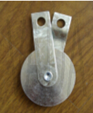 Шків з оцинкованої сталі Ø 64 мм., кронштейн з двома розсувними пластинами для кріплення