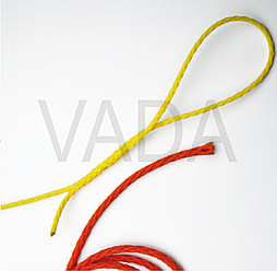 Шнур Ø 8 мм з поліетилену жовтого або оранжевого кольору, ромбоїдне плетіння, котушка 250 м