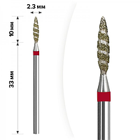 Алмазная насадка (фреза) Свеча Торнадо Red / Blue 2,3*10 мм
