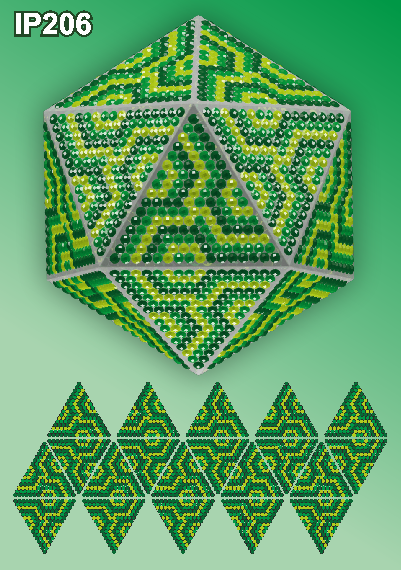 Ip206. 3d новорічна куля Мозаїка. Зелена