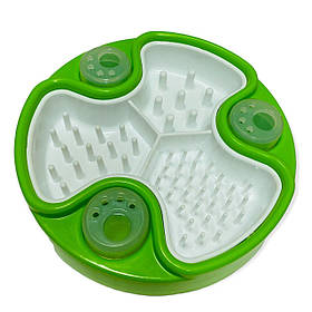 Інтерактивна миска-іграшка для повільного годування собак із силіконовою вкладкою, що знімається AnimAll Зелена/біла