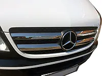 Решетка радиатора (стальная накладка) Carmos Mercedes Sprinter 906 AUC Накладки на решетку Мерседес Бенц