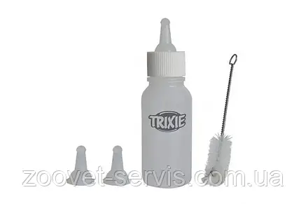 Набір для годування цуценят та кошенят Trixie пляшечка 57 мл, 3 соски і йоршик для миття 4193, фото 1