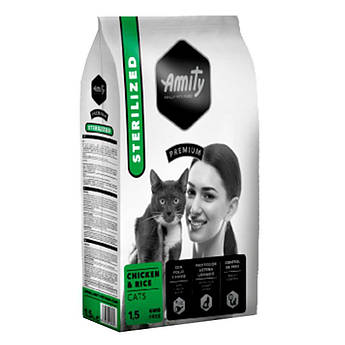 Сухий корм для стерилізованих котів для з куркою AMITY Sterilized Chicken 10 кг