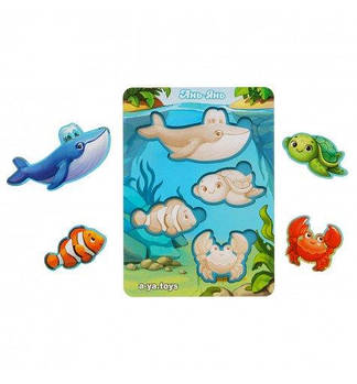 Деревянные вкладыши "Морские животные - 2" ПСФ056 G-Rich