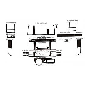 Volkswagen T5 рестайлінг 2010-2015 накладки на панель колір дерево AUC Накладки на панель Фольксваген Т5