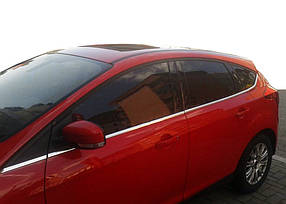 Нижня окантовка скел Седан Фокус 2011 ⁇  OmsaLine AUC Накладки на двері Форд Фокус 3