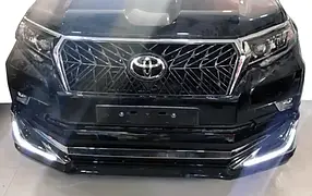 Toyota Prado 150 Накладки на передній і задній бампер V3 LED (2017-) у білому кольорі AUC Комплект обвісів Тойота