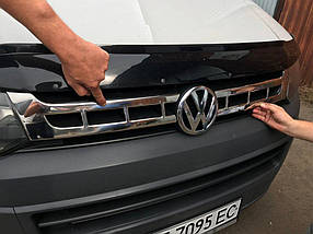 Накладки на решітку (Carmos, 2 шт., нерж.) Volkswagen T5 рестайлінг 2010-2015 рр. AUC Накладки на решітку