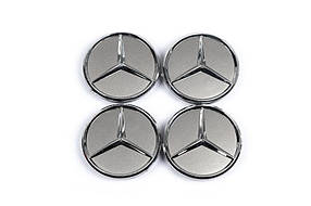 Ковпачки на диски 62/69 мм V6 сірі (4 шт) Тюнінг Mercedes AUC Ковпачки на диски Мерседес Бенц