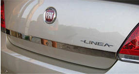 FIAT LINEA Накладка над номером на кришку багажника (нерж.) без дірки AUC Накладки на двері Фіат Лінеа