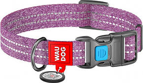 Нашийник для собак бавовна Collar WAUDOG QR паспортом світловідбивний (довжина 31-49 см, ширина 25 мм), фото 1