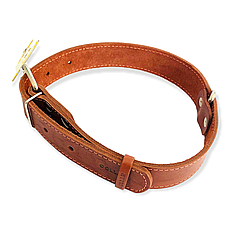 Нашийник CoLLaR для собак шкіряний одинарний (ширина 35 мм, довжина 47-62 см) Коричневий, фото 5