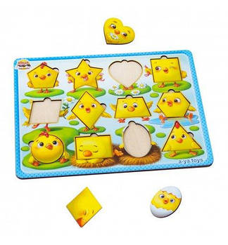 Сортер-вкладыш: "Цыплята - фигуры" ПСД163 G-Rich