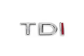Volkswagen jetta 2006-2011 напис TDI під оригінал TD — хром, I — червона AUC написи Фольксваген Джетта