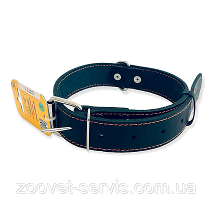 Нашийник шкіряний для собак CoLLaR одинарний (довжина 47-62 см, ширина 35 мм) Чорний, фото 1