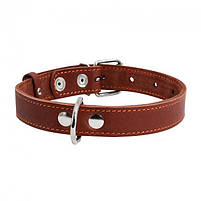 Нашийник CoLLaR для собак шкіряний одинарний (ширина 35 мм, довжина 47-62 см) Коричневий, фото 3