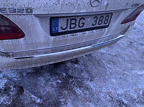 Накладка на задній бампер (SW, нерж) Mercedes E-сlass W211 2002-2009 рр. AUC Накладки на задній бампер