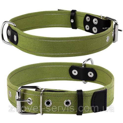 Брезентовий нашийник для собак ColLar КОЛЛАР зі світловідбивною ниткою довжина 31-41 см, ширина 20 мм