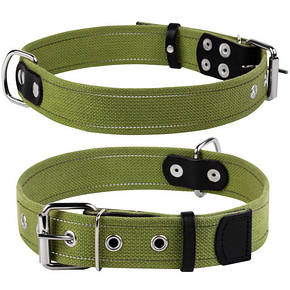 Брезентовий нашийник для собак ColLar КОЛЛАР зі світловідбивною ниткою довжина 31-41 см, ширина 20 мм, фото 1