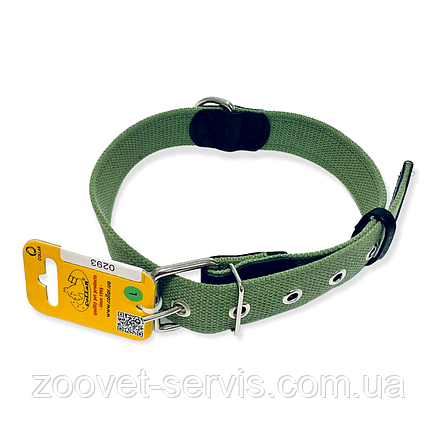 Брезентовий нашийник для собак ColLar КОЛЛАР зі світловідбивною ниткою довжина 51-63 см, ширина 35 мм, фото 3