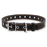 Нашийник для собак шкіряний безрозмірний чорний Collar (ширина 20 мм, довжина 50 см), фото 2