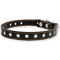 Нашийник для собак шкіряний безрозмірний чорний Collar (ширина 20 мм, довжина 50 см), фото 3