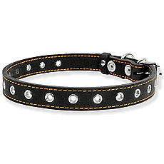 Нашийник для собаки шкіряний безрозмірний чорний Collar (ширина 20 мм, довжина 50 см), фото 4