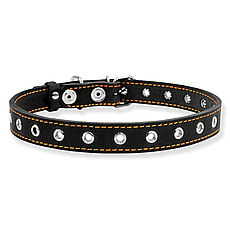 Нашийник для собаки шкіряний безрозмірний чорний Collar (ширина 20 мм, довжина 50 см), фото 5