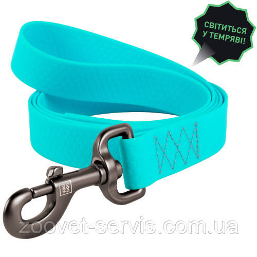 Повідець для собак WAUDOG Waterproof водостійкий світиться ментоловий M 20 мм 122 см 2726, фото 1