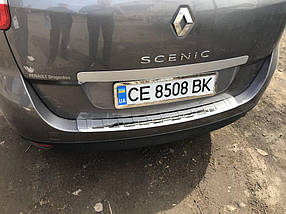 Накладка на задний бампер Carmos (Grand, нерж.) Renault Scenic/Grand 2009-2016 гг. AUC Накладки на задний