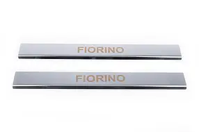 Накладки на пороги Carmos (2 шт., неірж.) Fiat Fiorino/Qubo 2008" рр. AUC Накладки на пороги Фіат Фіоріно — Фіат
