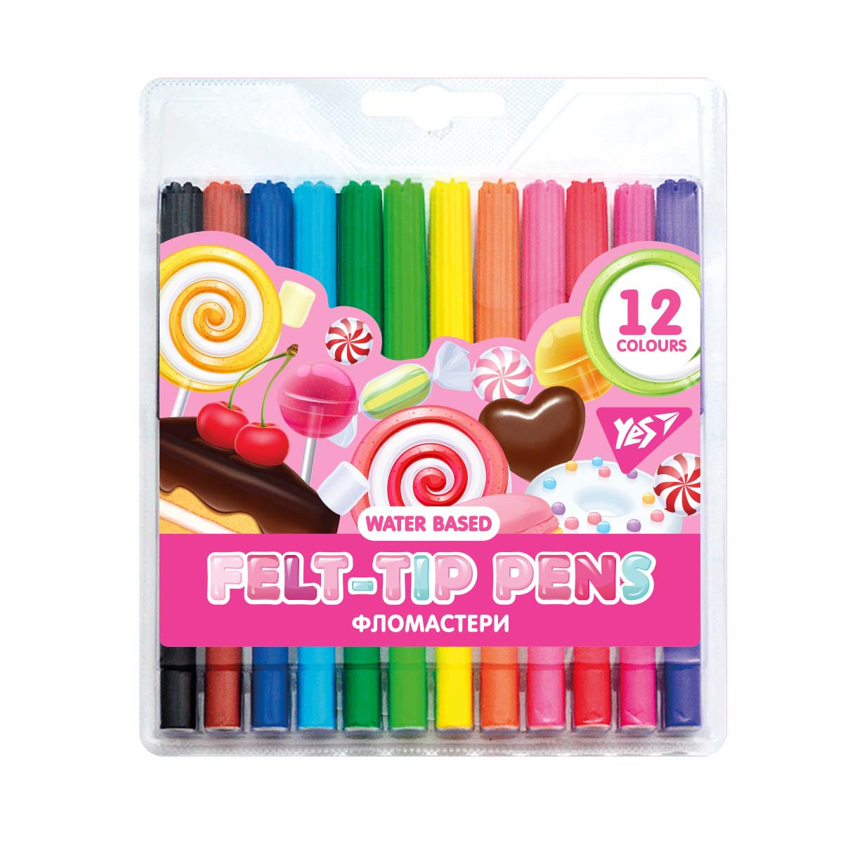 Фломастери YES 12 кольорів Sweet Cream (650472), фото 1