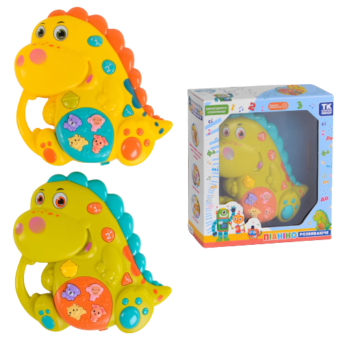 Дитяче розвиваюче піаніно "Динозавр" ЗЕЛЕНЕ (укр. озвучка) арт. 11324, фото 1