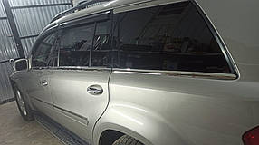 Нижня окантовка вікон (6 шт., нерж) Mercedes GL сlass X164 AUC Накладки на двері Мерседес Бенц ГЛ-Клас X164
