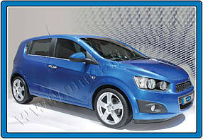 Chevrolet Aveo 2012+ Sedan Нижні молдинги скел Carmos AUC Накладки на двері Шевроле Авео T300