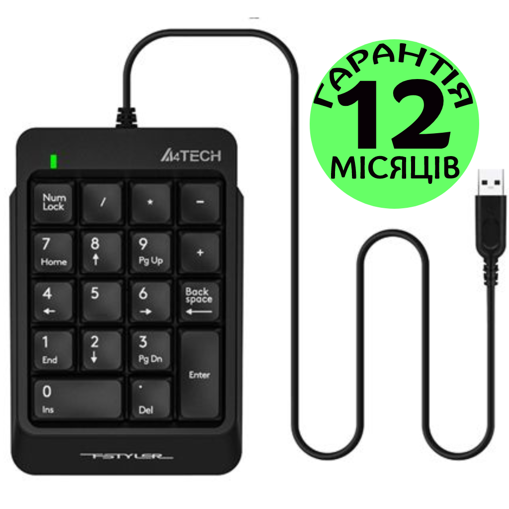 Цифровая Клавиатура (кейпад) A4Tech FK13P USB Черная, Цифровой Блок ...