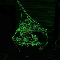Акриловый светильник-ночник Ророноа Зоро (Zoro Roronoa) зеленый tty-n000661