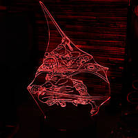 Акриловый светильник-ночник Ророноа Зоро (Zoro Roronoa) красный tty-n000662