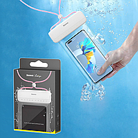 Водонепроницаемый чехол Baseus Waterproof Pouch Phone 7.2" Let's Go Slip White / Pink (ACFSD-D24)