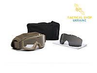 Баллистическая маска ESS PROFILE NVG UNIT ISSUE TERRAIN TAN W/CLEAR & SMOKE GRAY Прозора + Темна лінза