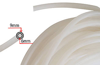 Силіконова трубка мутнопрозора 6х9 мм.
