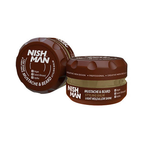 Бальзам для бороди та вусів Nishman Beard & Mustache Styling Balm, 30 мл, фото 2