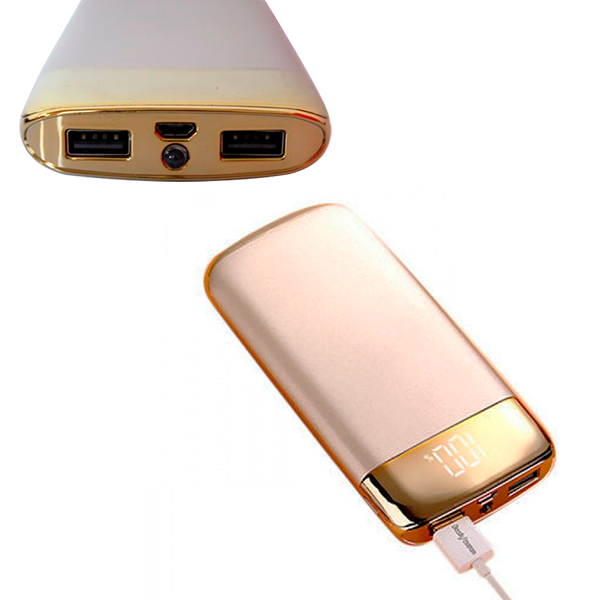 Power Bank цифровий SMART з ліхтарем і Led індикатором 20 000 mAh Золотисток