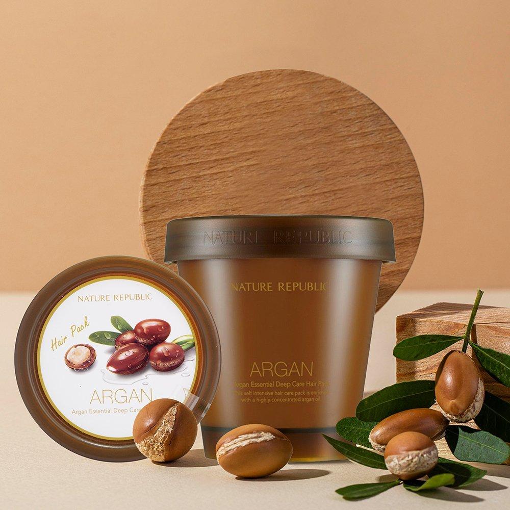 Маска для волосся Nature Republic Argan Essential Deep Care Hair Pack 200 мл Арганова маска для волосся Nature Republic Argan Essential Deep Care Hair Pack