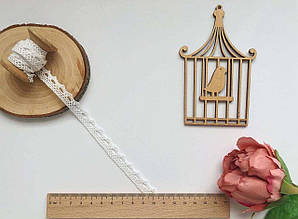 Мереживо бавовняне 10мм біле, метражем