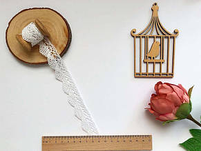 Мереживо бавовняне 22мм біле, метражем